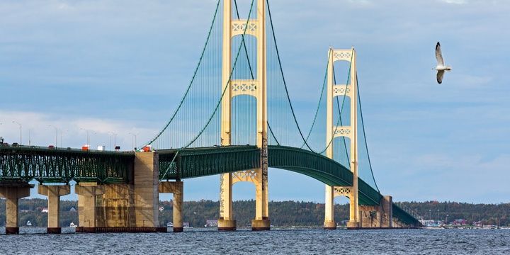 7 Most Terrifying Bridges in the World Mackinac Bridge Michigan USA