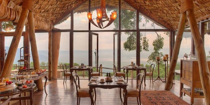 5 Surreal Restaurants in the World Ngorongoro Crater Lodge Restaurant Tanzania